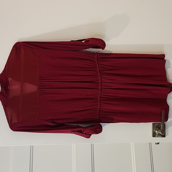 P2P 18" Xhilaration Burgundy Long Sleeve Dress - Picture 5 of 5